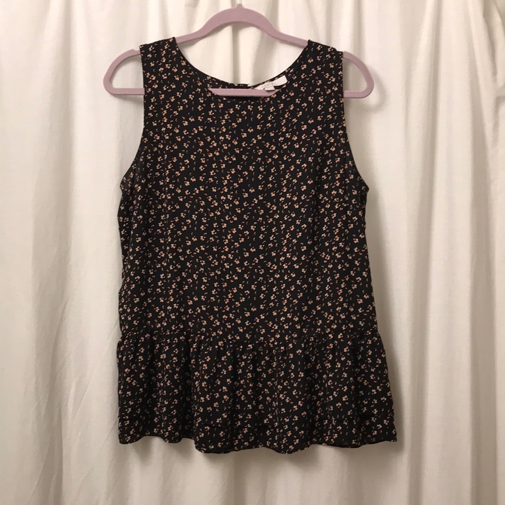 Loft peplum shirt with button back